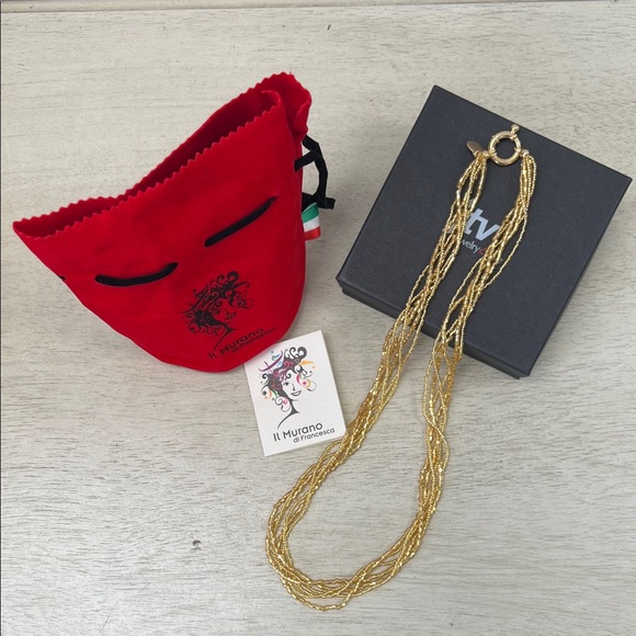 NIB - Il Murano di Francesca Yellow Murano Glass 6-Strand Beaded Necklace – 20" - Picture 5 of 10